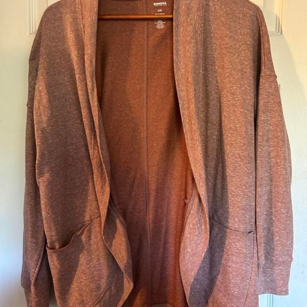 Sonoma Women's Pink and Brown Cardigan